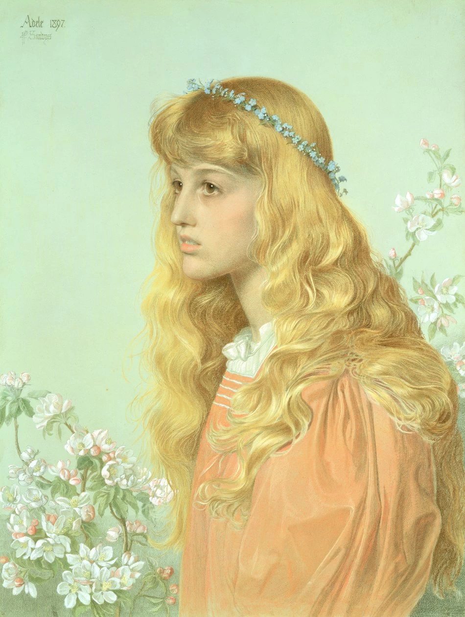 Frederick Sandys-75-Ritratto di Miss Adele Donaldson, 1897